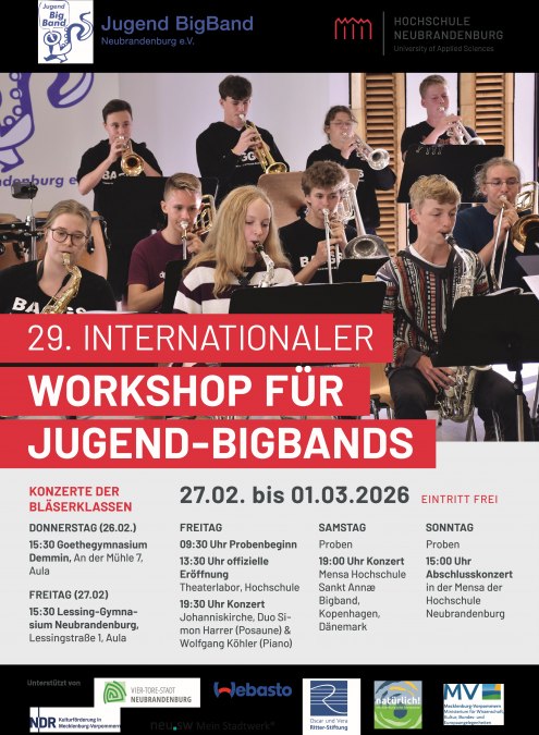 as Plakat informiert über die Veranstaltung allgemein und insbesondere über die Konzerte., © JugendBigBand Neubrandenburg e.V. as Plakat informiert über die Veranstaltung allgemein und insbesondere über die Konzerte., © JugendBigBand Neubrandenburg e.V.