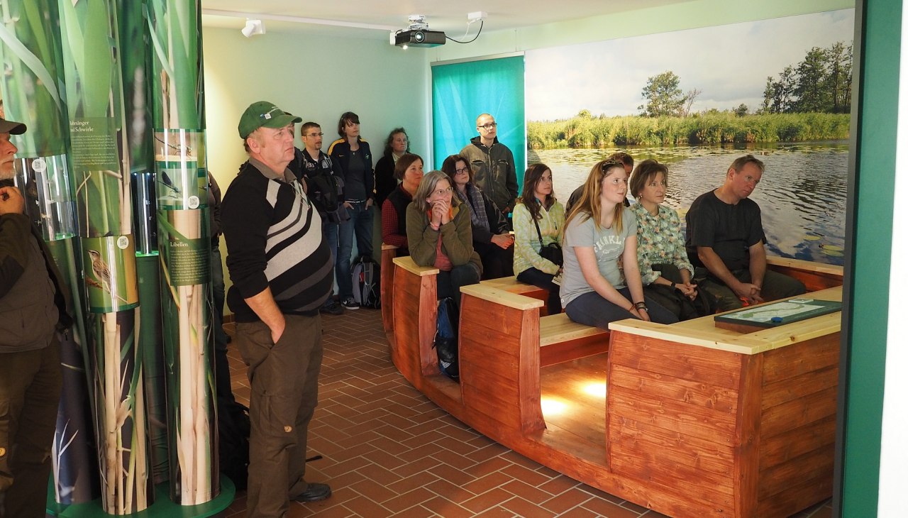 Eine virtuelle Bootsreise im Besucherinformationszentrum des Naturparks Flusslandschaft Peenetal, © Harald Karl Eine virtuelle Bootsreise im Besucherinformationszentrum des Naturparks Flusslandschaft Peenetal, © Harald Karl