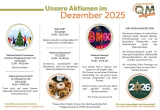 Unsere Aktionen im Dezember, © QM Unsere Aktionen im Dezember, © QM
