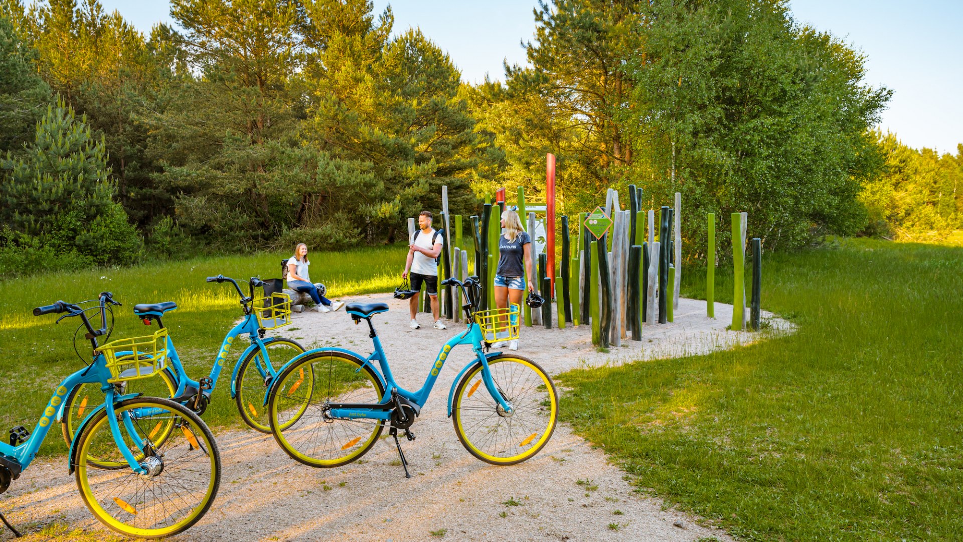 Het was leuk in het Wiesenhalm labyrint. Het is een van de tien stations van het "Biodiversiteit Ontdekkingspad" in de Rostockse Heide. // &copy; MV-T/Tiemann