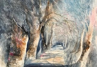 Strukturarbeit mit Kaffee, Haftputzgips und Sumpfkalk, Kasein, Rost, 60 x 80 cm, 2023 // &copy; Kirsten Behme