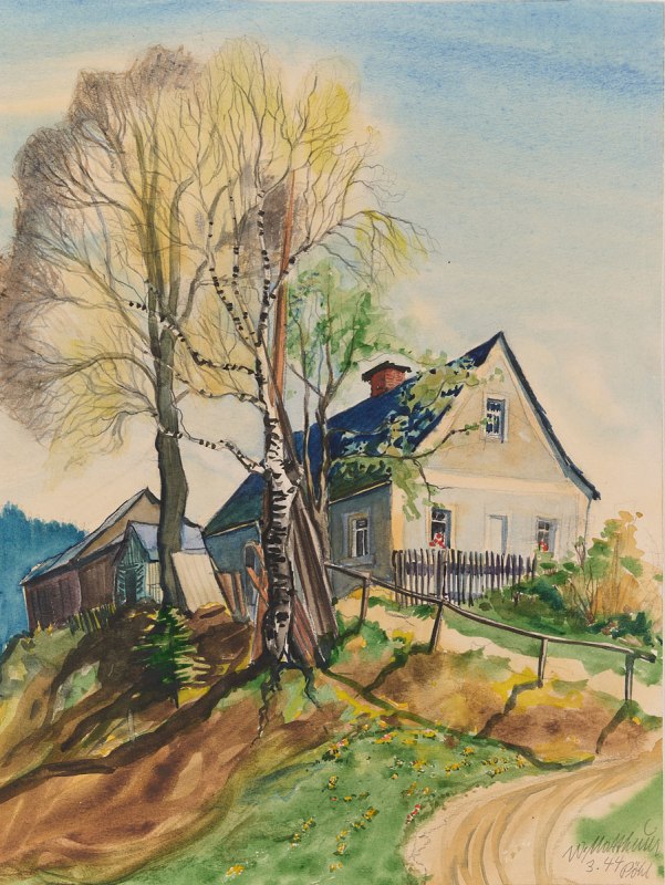 Wolfgang Mattheuer, Haus in P&ouml;hl, 1944, Bleistift // &copy; VG Bild-Kunst, Bonn, 2026, Foto Galerie Schwind, Leipzig