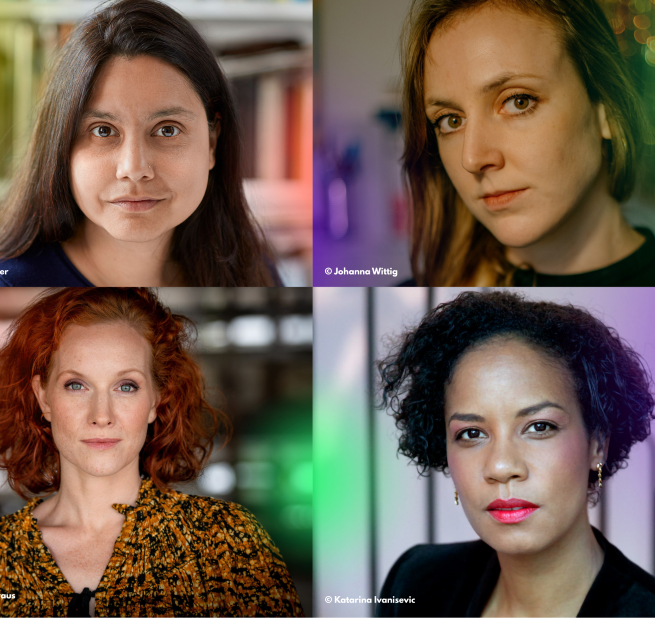 Feministische Presserunde // &copy; Mithu Sanyal &copy; Regentaucher | Valerie Sch&ouml;nian &copy; Johanna Wittig | Teresa B&uuml;cker &copy; Gundula Kraus | Hadija Haruna-Oelker &copy; Katarina Ivanisevic