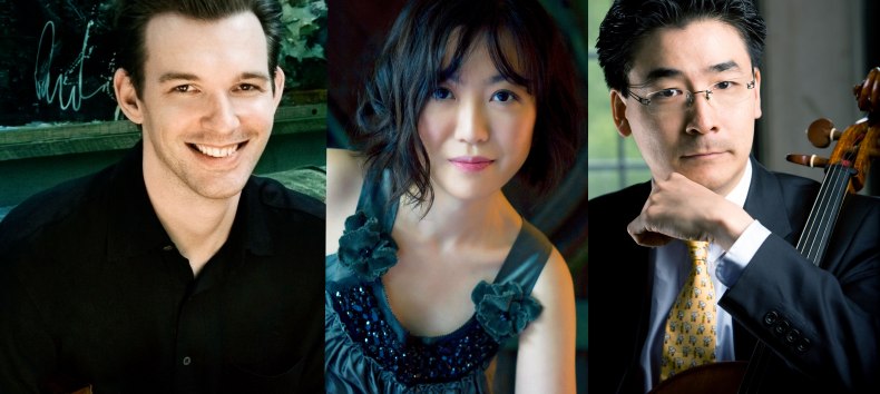 Jesse Mills, viool, Rieko Aizawa, piano, Ole Akahoshi, cello // © Lisa-Marie Mazzucco Jesse Mills, viool, Rieko Aizawa, piano, Ole Akahoshi, cello // © Lisa-Marie Mazzucco
