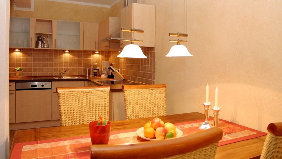 Einblick in die Küche mit Essbereich, © Fam. Borkers Einblick in die Küche mit Essbereich, © Fam. Borkers