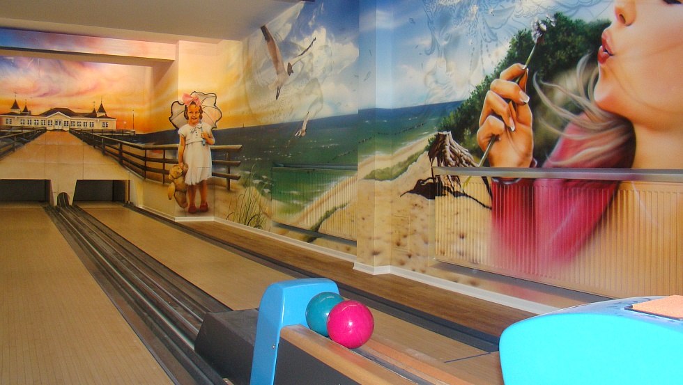 De bowlingbaan op de camping // © Campingplatz Stubbenfelde De bowlingbaan op de camping // © Campingplatz Stubbenfelde