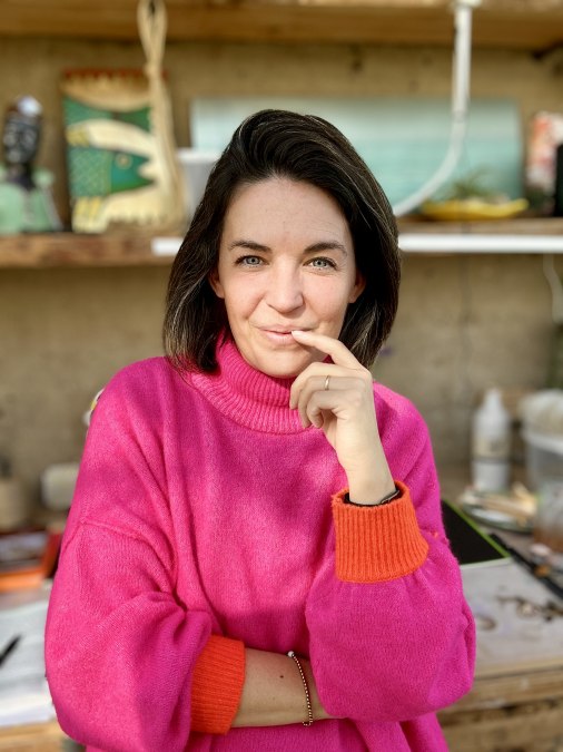 Podcast KUNST! SPRICH! mit Frieda Bruhn im Kunstatelier Warnem&uuml;nde, &copy; Frieda Bruhn