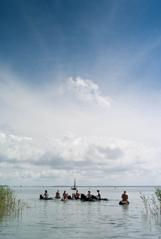 Im Sommer baden wir an unserem eigenen Boddenzugang! // &copy; Juliana V&ouml;lkner