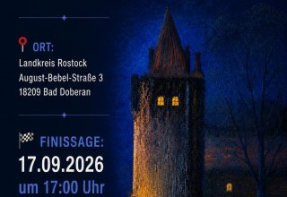 Plakat zur Finissage "Die blaue Stunde in Mecklenburg Vorpommern" // &copy; Eigenes Werk; MV-Kunst Galerie am Mammutbaum