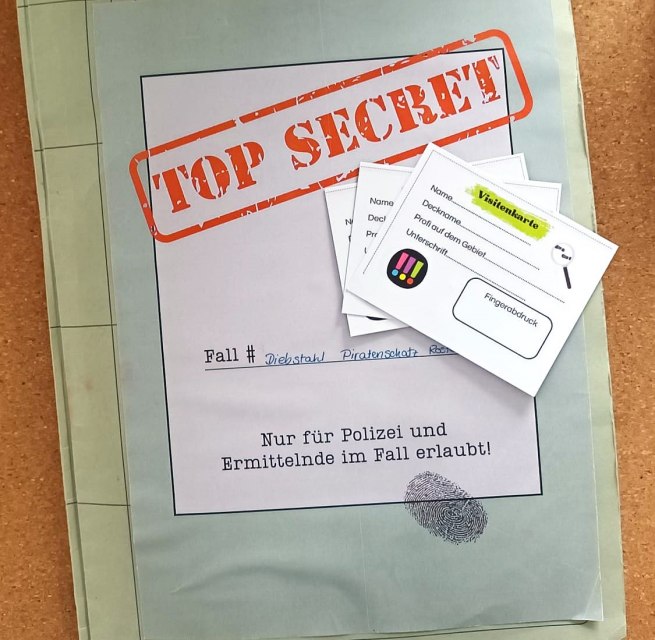 Ermittlungsmappe f&uuml;r die detektivische Arbeit am Fall "Schatzsuche" // &copy; JSB e. V.