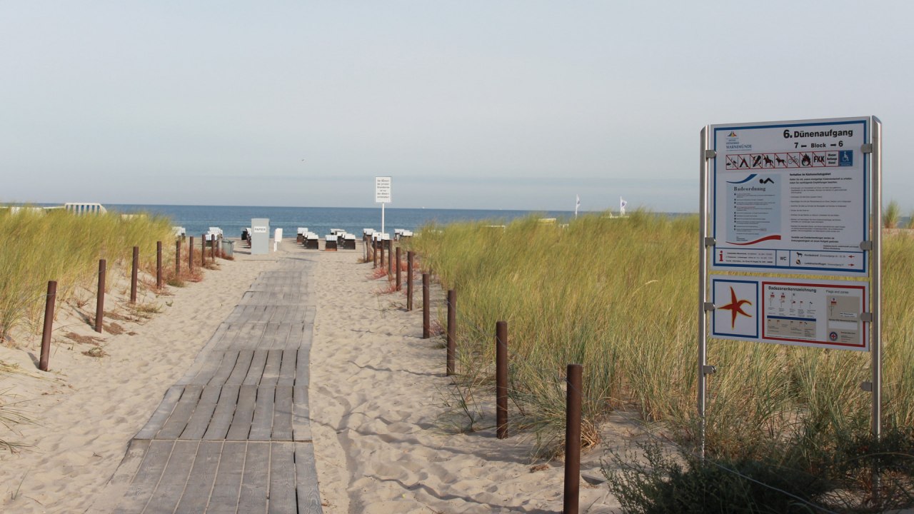 Barrierefreier Strandaufgang 6 in Warnemünde // © TZRW Barrierefreier Strandaufgang 6 in Warnemünde // © TZRW