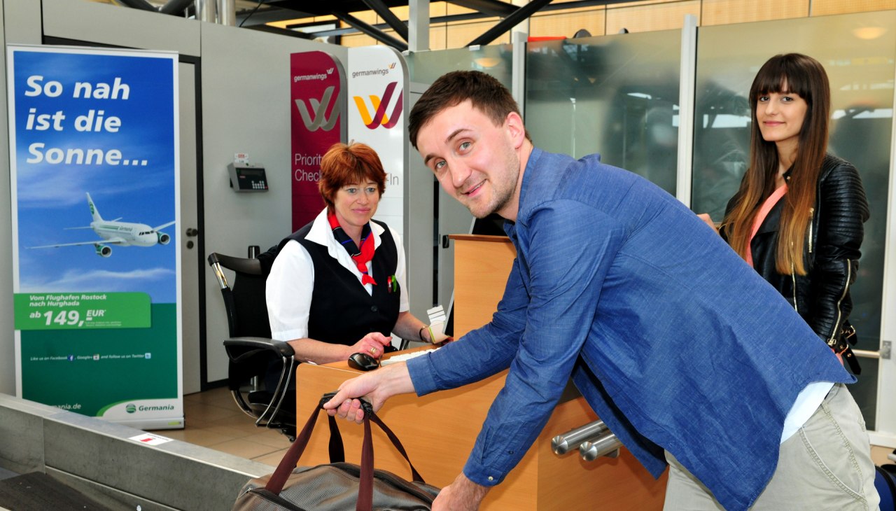 Check-In am Flughafen Rostock-Laage, © Flughafen Rostock-Laage / angelikaheim