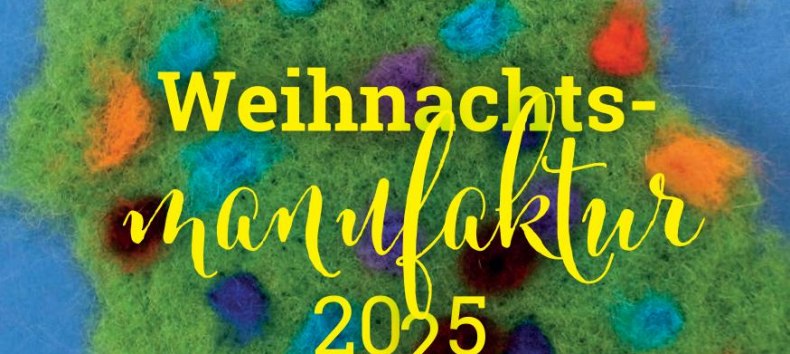 Gefilzter Weihnachtsbaum auf blauen Grund, © JKS im Kornhaus Gefilzter Weihnachtsbaum auf blauen Grund, © JKS im Kornhaus