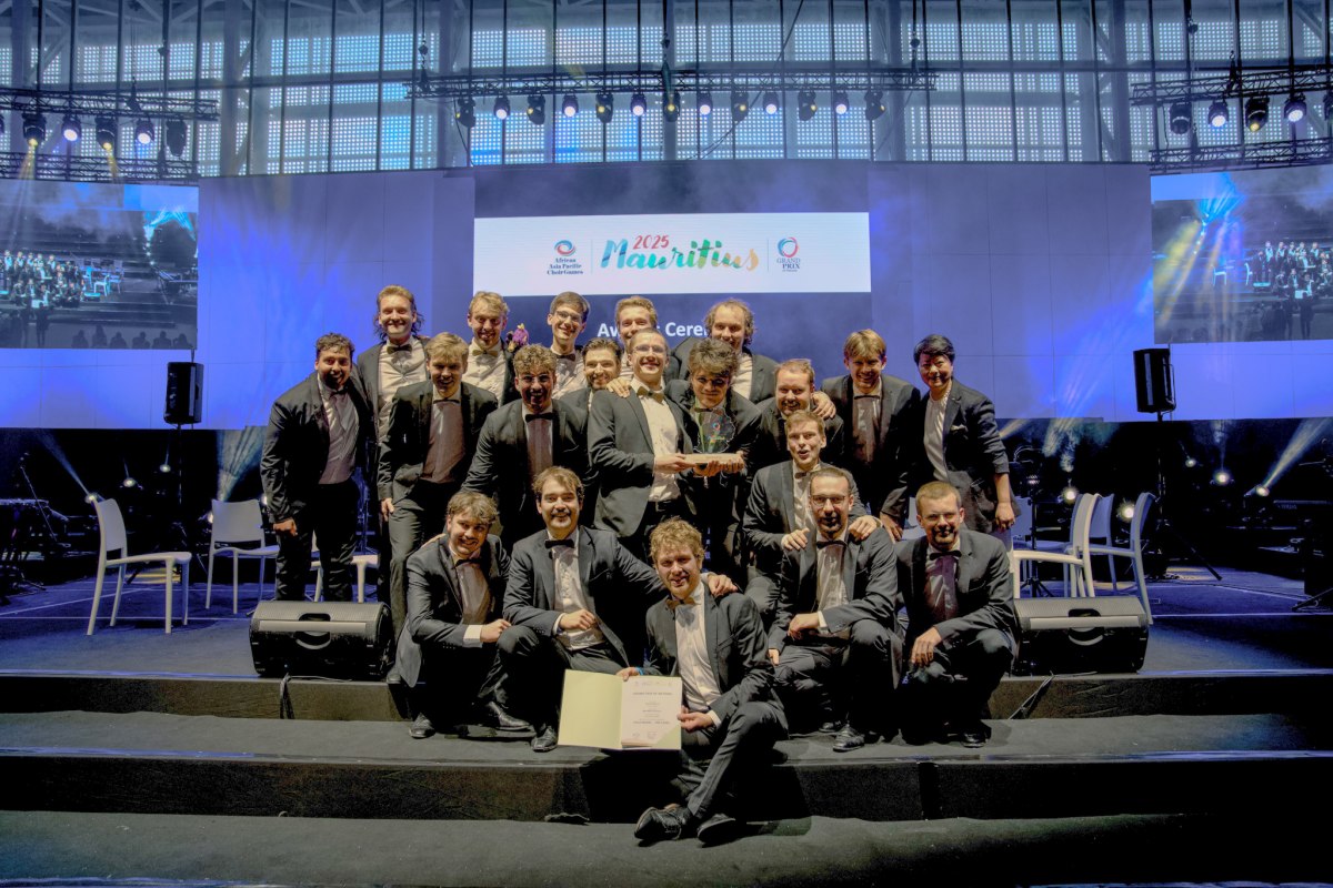 ffortissibros bei der Preisverleihung des Grand Prix of Nations Mauritius 2025, &copy; INTERKULTUR, Greg Wong
