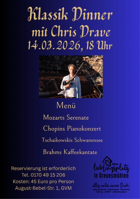 Klassik Dinner, &copy; Mein Lieblingsplatz in Grevesm&uuml;hlen