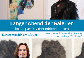 Kunstgespr&auml;ch zwischen Ines Spanier (oben) und Oliver Thie (unten) // &copy; &copy;Caspar-David-Friedrich-Gesellschaft e. V., Foto: Johanna Duffe 2026