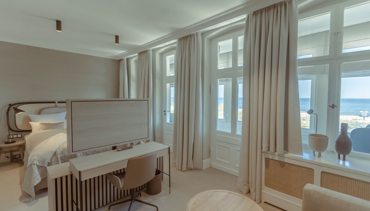 Juniorsuite Loggia mit Meerblick, © Strandhotel Ostende Juniorsuite Loggia mit Meerblick, © Strandhotel Ostende