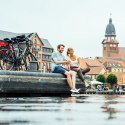 Zwischenstopp mit dem Fahrrad im Hafen Waren (Müritz), © TMV/Gänsicke