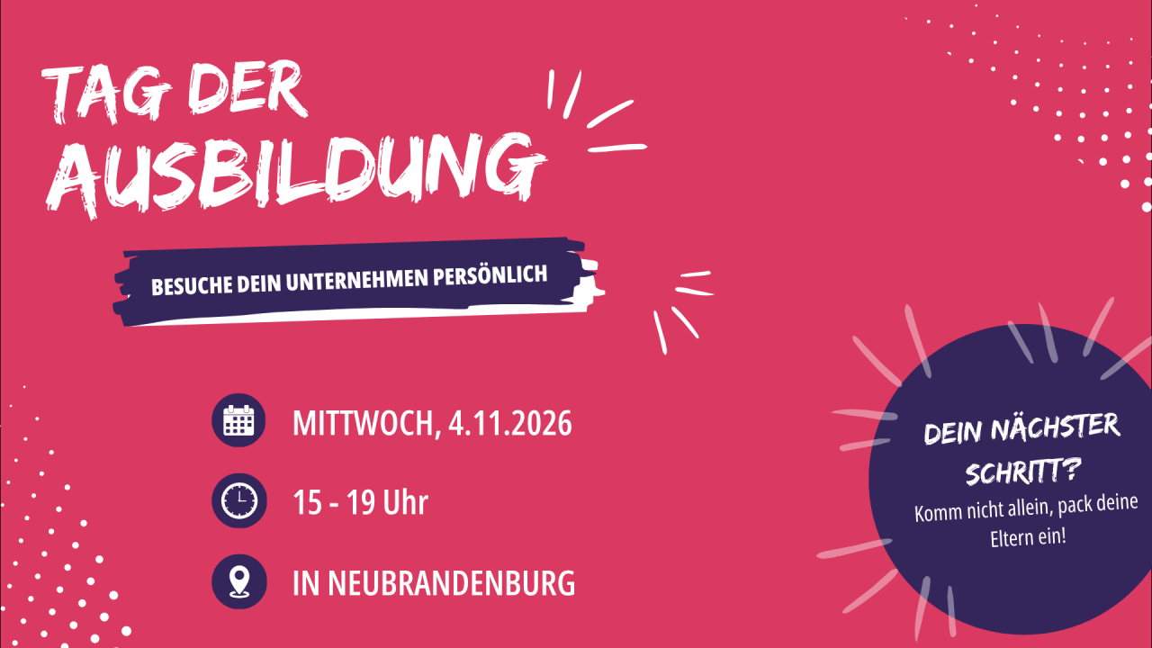 Uddannelsesdagen 2026 // © Vier Tore Stadt Neubrandenburg Uddannelsesdagen 2026 // © Vier Tore Stadt Neubrandenburg