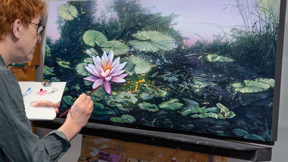 An der Staffelei - Atelier-Galerie J&uuml;rgens in Wismar, &copy; Manfred W. J&uuml;rgens