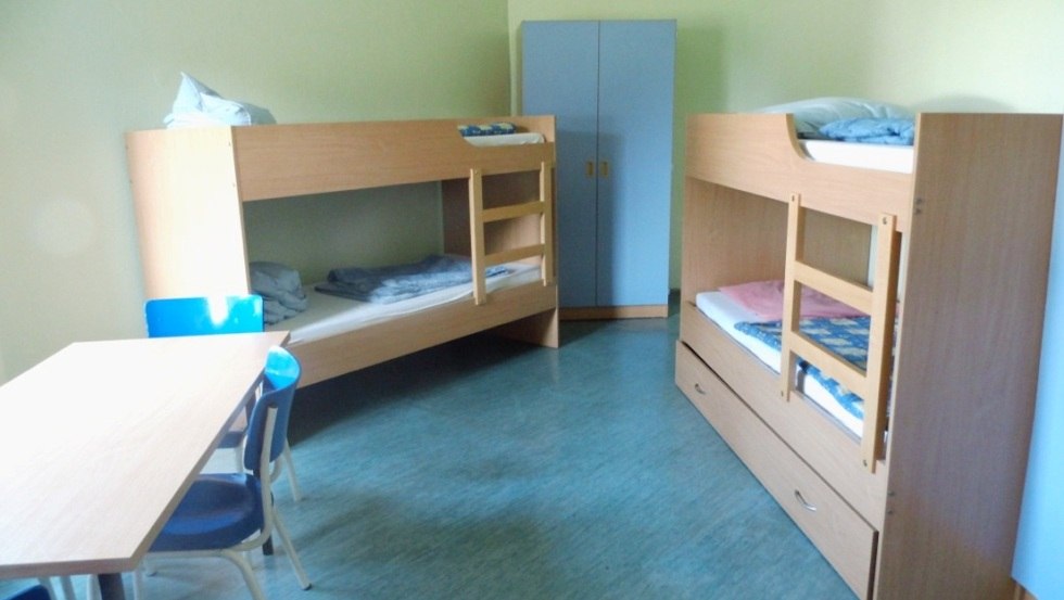 Innenansicht eines 6 Bett-Zimmers, © Ulis Kinderland e.V. Innenansicht eines 6 Bett-Zimmers, © Ulis Kinderland e.V.