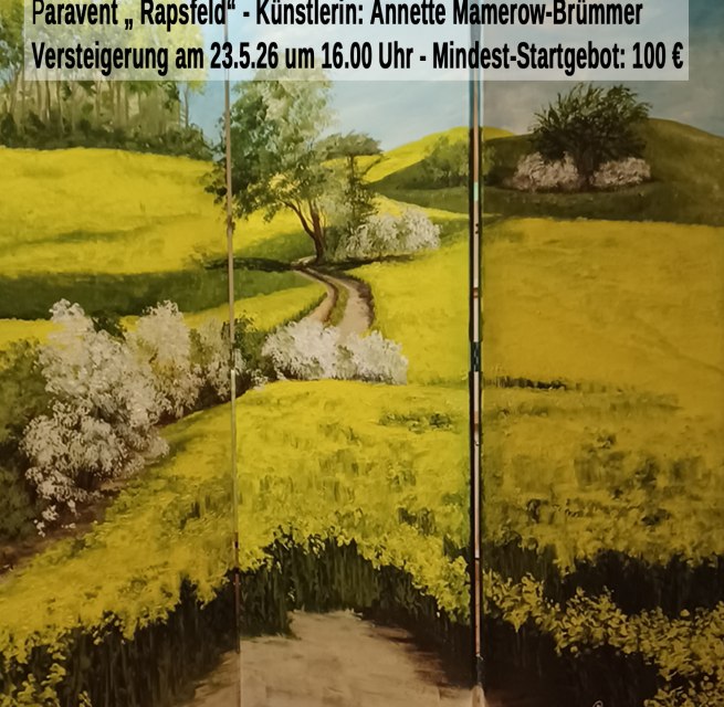 Paravent zur Versteigerung 150 x 150 cm, Acrylmalerei auf Leinwand // &copy; Annette Mamerow-Br&uuml;mmer