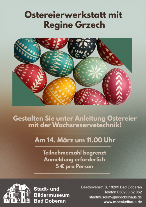 Gestalten Sie unter Anleitung Ostereier in der Wachsreservetechnik!, &copy; Stadt- und B&auml;dermuseum Bad Doberan