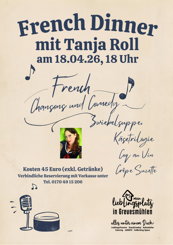 French Dinner, © Mein Lieblingsplatz in Grevesmühlen French Dinner, © Mein Lieblingsplatz in Grevesmühlen