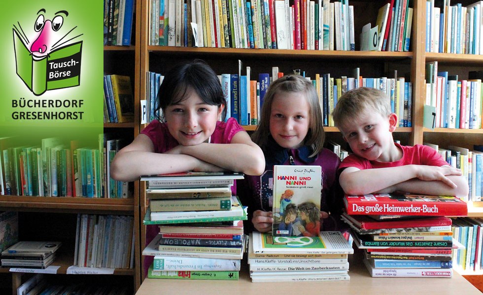 Auch die Schulkinder schauen gerne im Bücherdorf vorbei, © Anika Hoepken Auch die Schulkinder schauen gerne im Bücherdorf vorbei, © Anika Hoepken