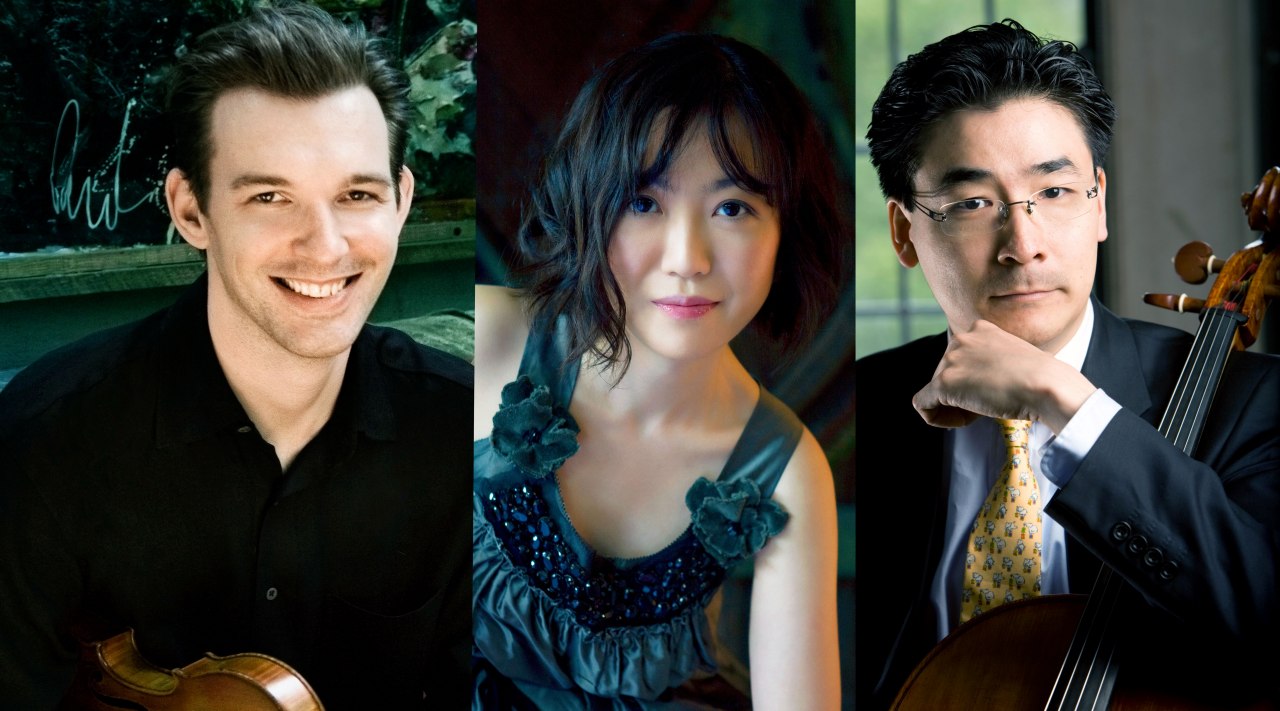 Jesse Mills, Violine, Rieko Aizawa, Klavier, Ole Akahoshi, Violoncello // © Lisa-Marie Mazzucco Jesse Mills, Violine, Rieko Aizawa, Klavier, Ole Akahoshi, Violoncello // © Lisa-Marie Mazzucco
