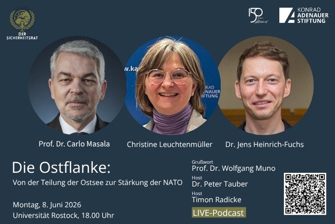 VeranstaltungsinformationGaste: Prof. Dr. Carlo Masala, Christine Leuchtenm&uuml;ller, Dr. Jens Heinrich-Fuchs // &copy; KAS M-V