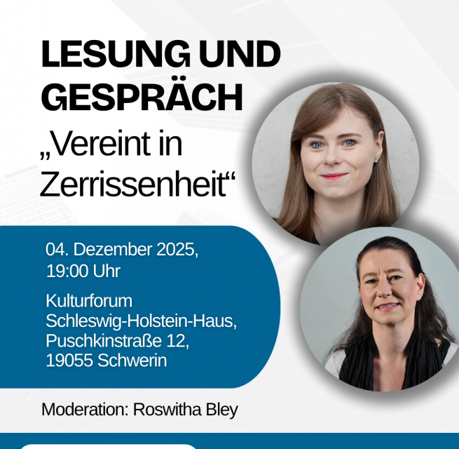 Flyer "Lesung und Gespräch" mit Nora Zabel, © Akademie Schwerin/WIR. Erfolg braucht Vielfalt