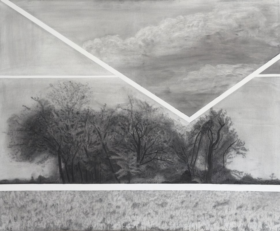 Kohle auf Leinwand, 120 x 90 cm // &copy; Sascha Schestow