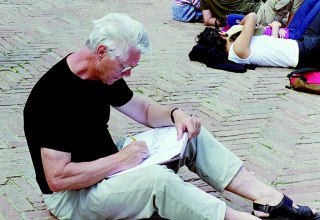 "festgehalten" - Hans Meyer skizziert in Siena, 1998 // &copy; Hans Meyer