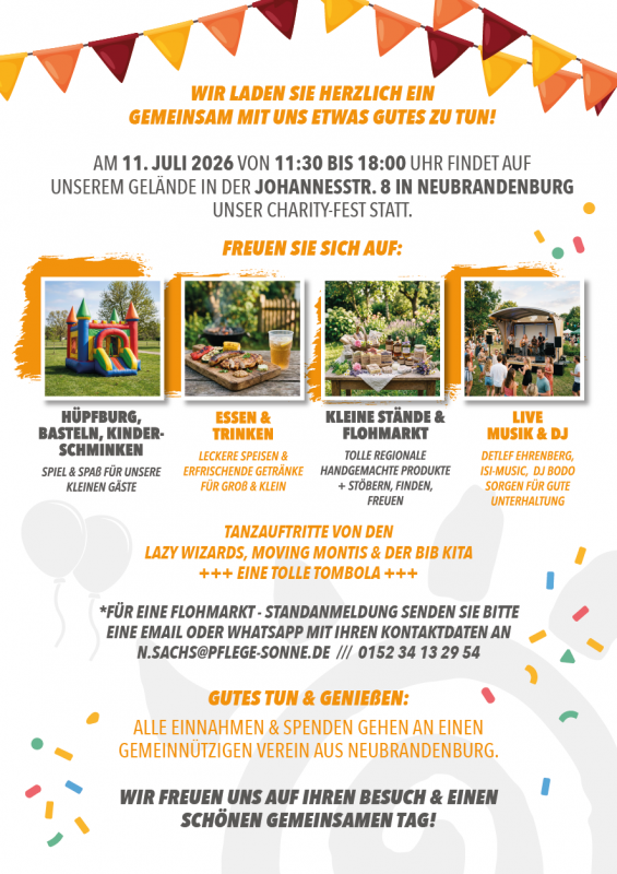 PflegeSonne Charity Fest - Flyer (R&uuml;ckseite) // &copy; Norr Design MV