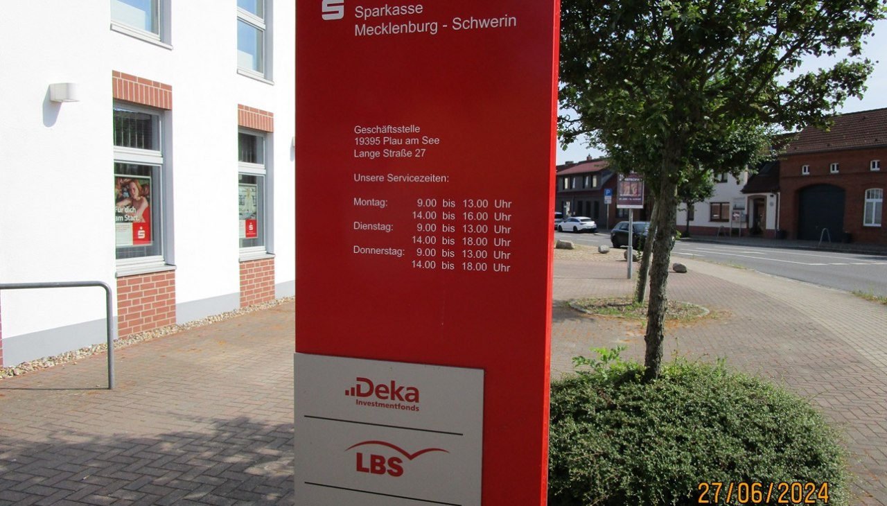 Sparkasse Plau am See, © Jonas Kurverwaltung Sparkasse Plau am See, © Jonas Kurverwaltung