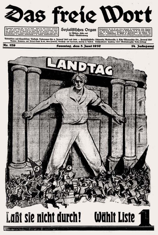 Titelblatt &bdquo;Das freie Wort&ldquo; vom 5. Juni 1932, &copy; Stadtarchiv Schwerin
