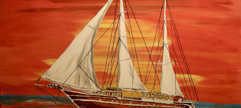 Wolfgang Hube: Segelboot, © W. Hube Wolfgang Hube: Segelboot, © W. Hube