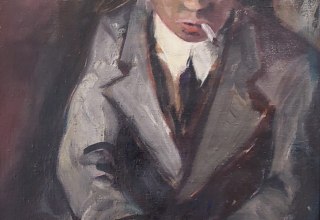 Vera Kopetz, Junge mit Zigarette, &Ouml;l auf Leinwand 1947, Sammlung Stiftung Mecklenburg, Inv.-Nr. 2020/117., &copy; Vera Kopetz