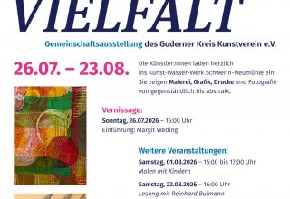 Ausstellung vom Goderner Kreis Kunstverein e.V. im KUNST-WASSER-WERK Neumühle. // © Plakat: @frauweding.de Ausstellung vom Goderner Kreis Kunstverein e.V. im KUNST-WASSER-WERK Neumühle. // © Plakat: @frauweding.de