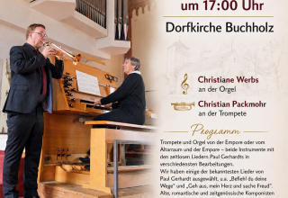 Christiam Packmohr und Christiane Werbs an der Orgel // © Förderverein zur Erhaltung der Dorfkirche Buchholz e. V. Christiam Packmohr und Christiane Werbs an der Orgel // © Förderverein zur Erhaltung der Dorfkirche Buchholz e. V.