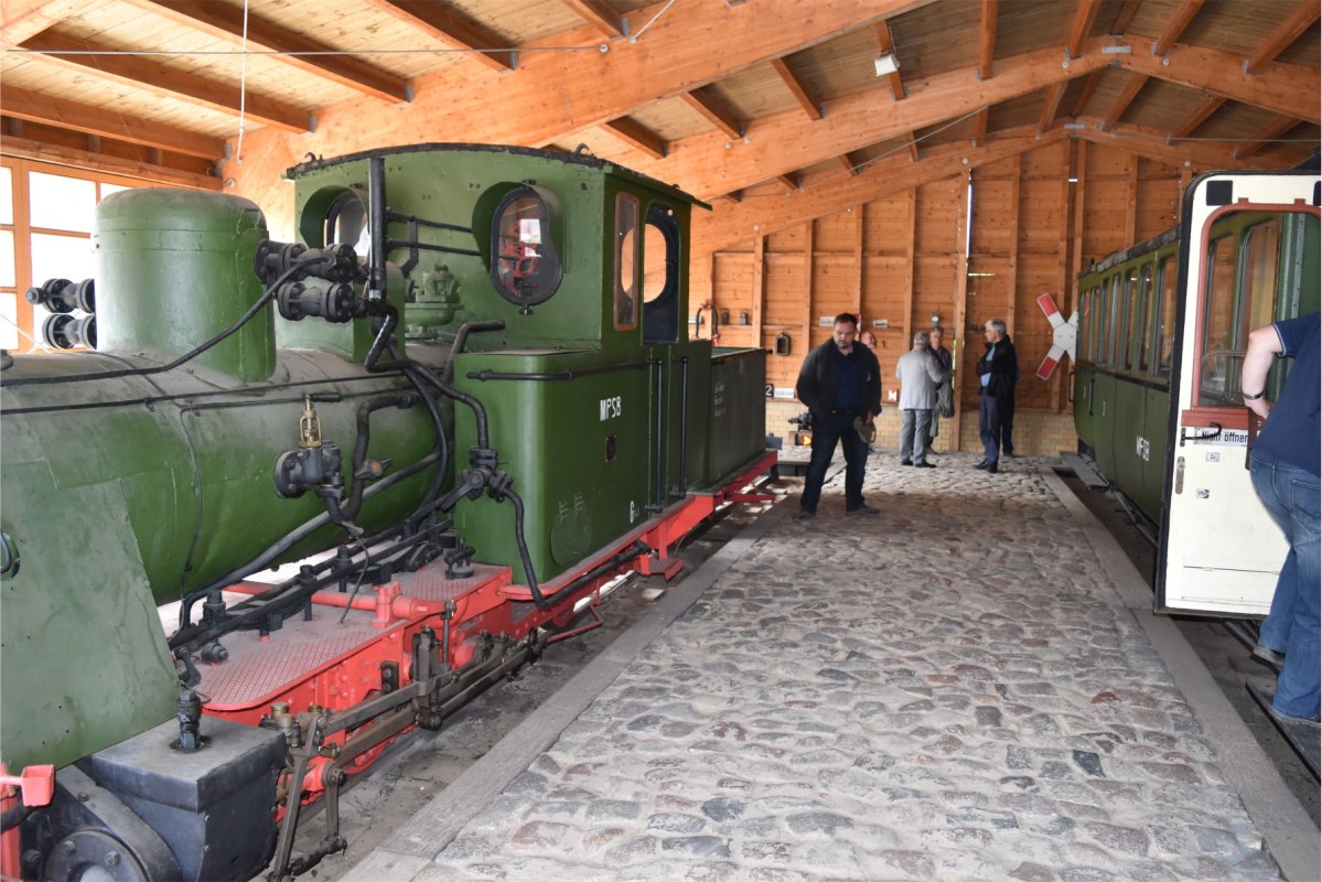Tentoonstellingshal met locomotief nr. 4 van de MPSB (Mecklenburg-Pommersche Schmalspurbahn) // &copy; Stadt Friedland