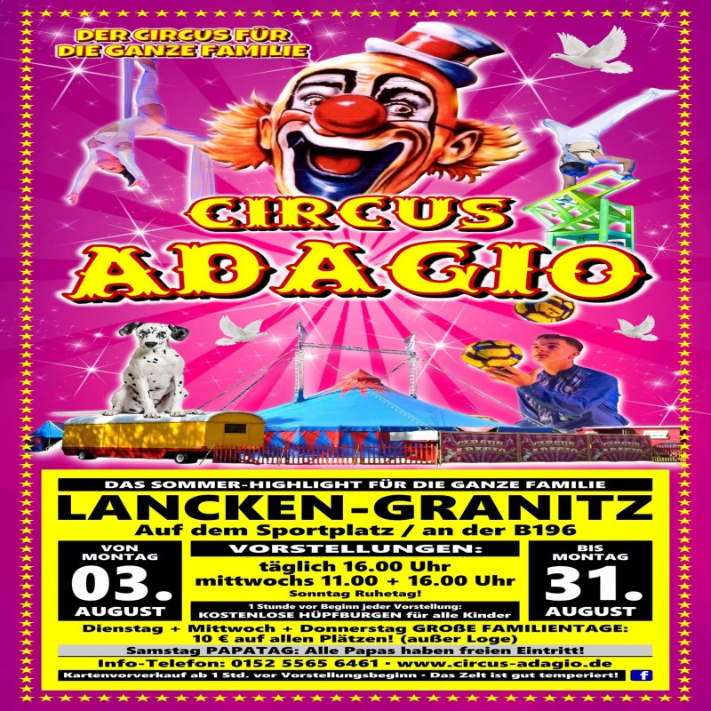 Circus Adagio Plakat Lancken-Granitz 2026 // © Circus Adagio Circus Adagio Plakat Lancken-Granitz 2026 // © Circus Adagio