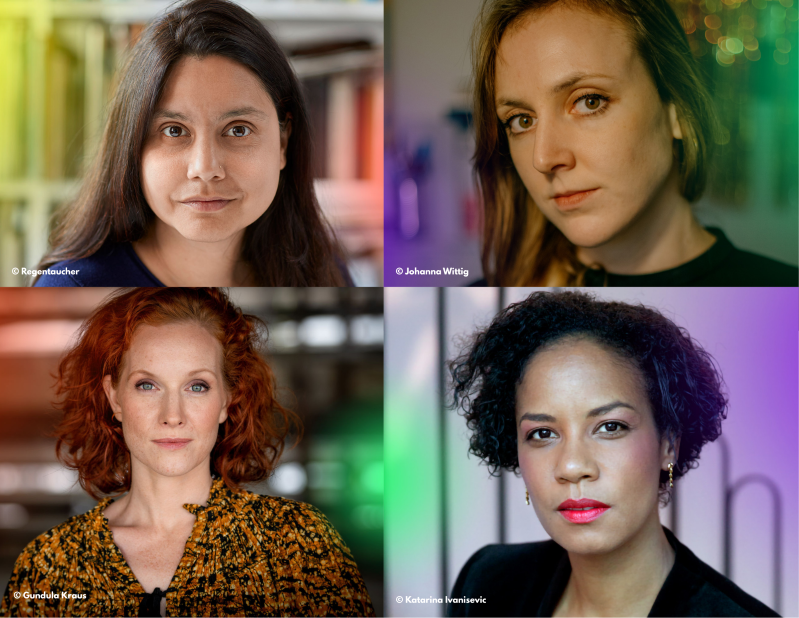 Feministische Presserunde // © Mithu Sanyal © Regentaucher | Valerie Schönian © Johanna Wittig | Teresa Bücker © Gundula Kraus | Hadija Haruna-Oelker © Katarina Ivanisevic Feministische Presserunde // © Mithu Sanyal © Regentaucher | Valerie Schönian © Johanna Wittig | Teresa Bücker © Gundula Kraus | Hadija Haruna-Oelker © Katarina Ivanisevic