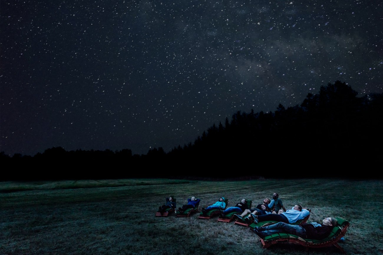 Der Sternenhimmel bei Nacht &uuml;ber der Nossentiner Schwinzer Heide