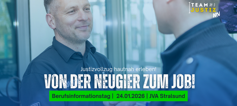 Von der Neugier zum Job - Berufsinfotag in der JVA Stralsund am 24.01.2026, © JVA Stralsund Von der Neugier zum Job - Berufsinfotag in der JVA Stralsund am 24.01.2026, © JVA Stralsund
