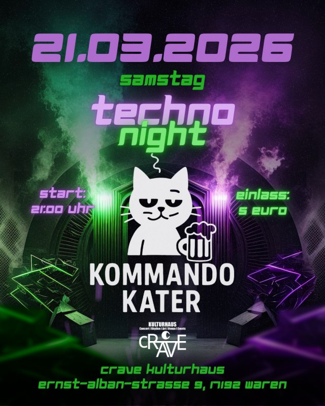 Techno Night mit Kommandokater // &copy; cRAVE Kulturhaus