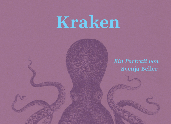 Ein gezeichneter Kraken auf altrosa Hintergrund, &copy; Svenja Beller