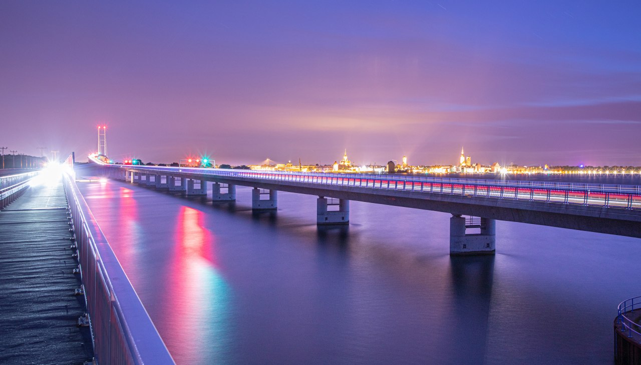 Hafen-Stralsund-bei-Nacht, © Weiße Flotte GmbH