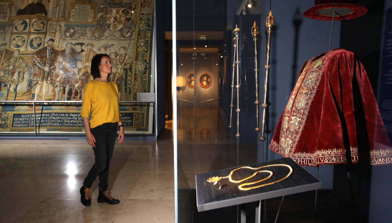 Blick in die Ausstellung zur pommerschen Landesgeschichte, © Pommersches Landesmuseum / Vincent Leifer Blick in die Ausstellung zur pommerschen Landesgeschichte, © Pommersches Landesmuseum / Vincent Leifer